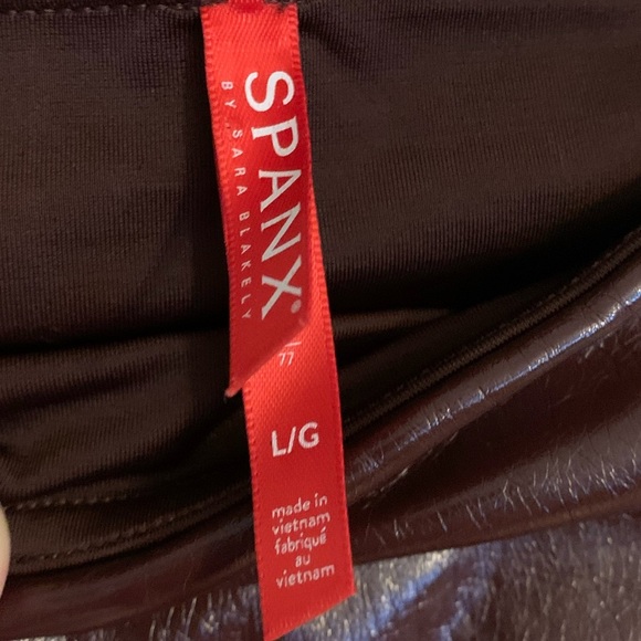 Spanx Ruby Faux Patent Leather Leggings, Womens Size Large - Picture 6 of 12